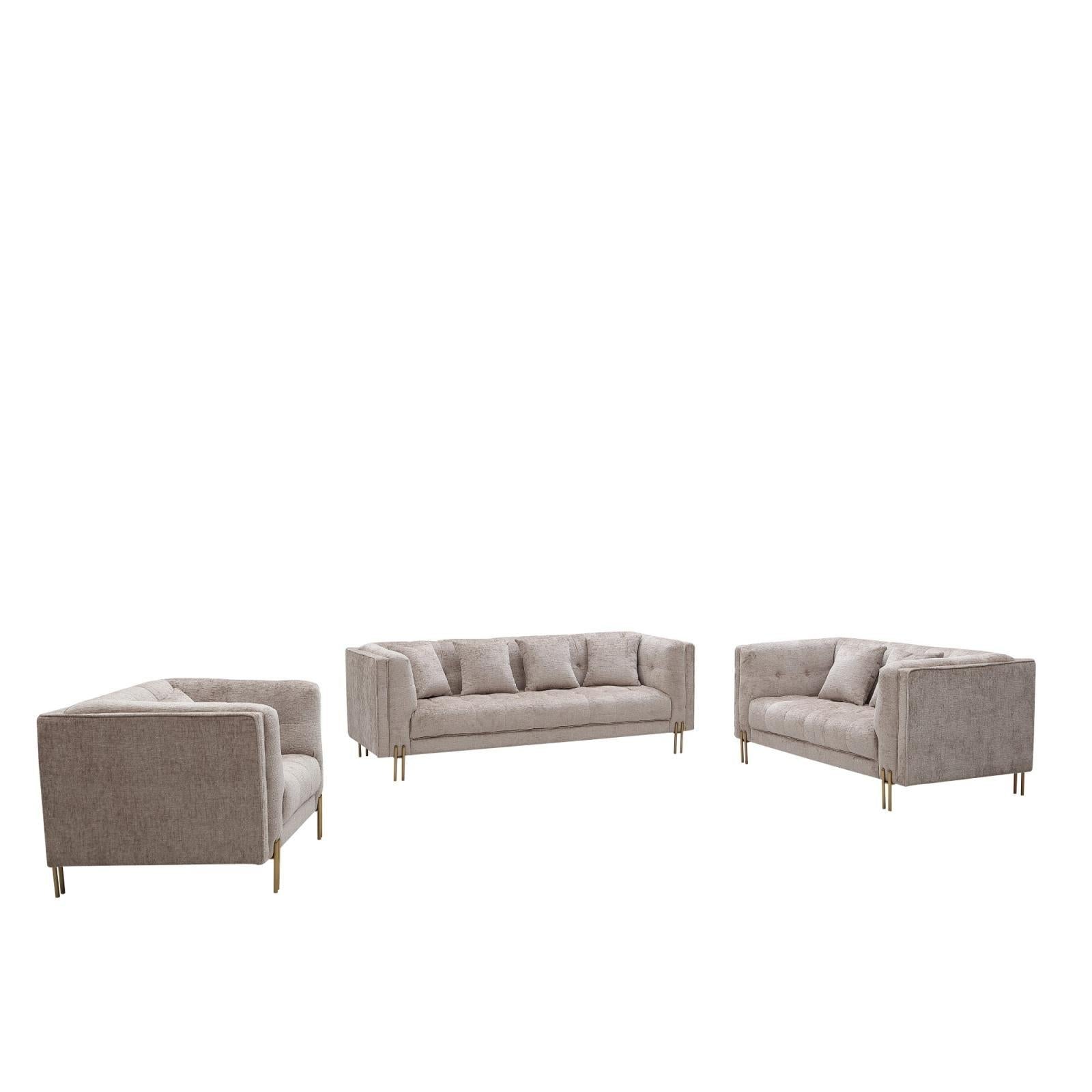 federico taupe stylish 9 sofa set