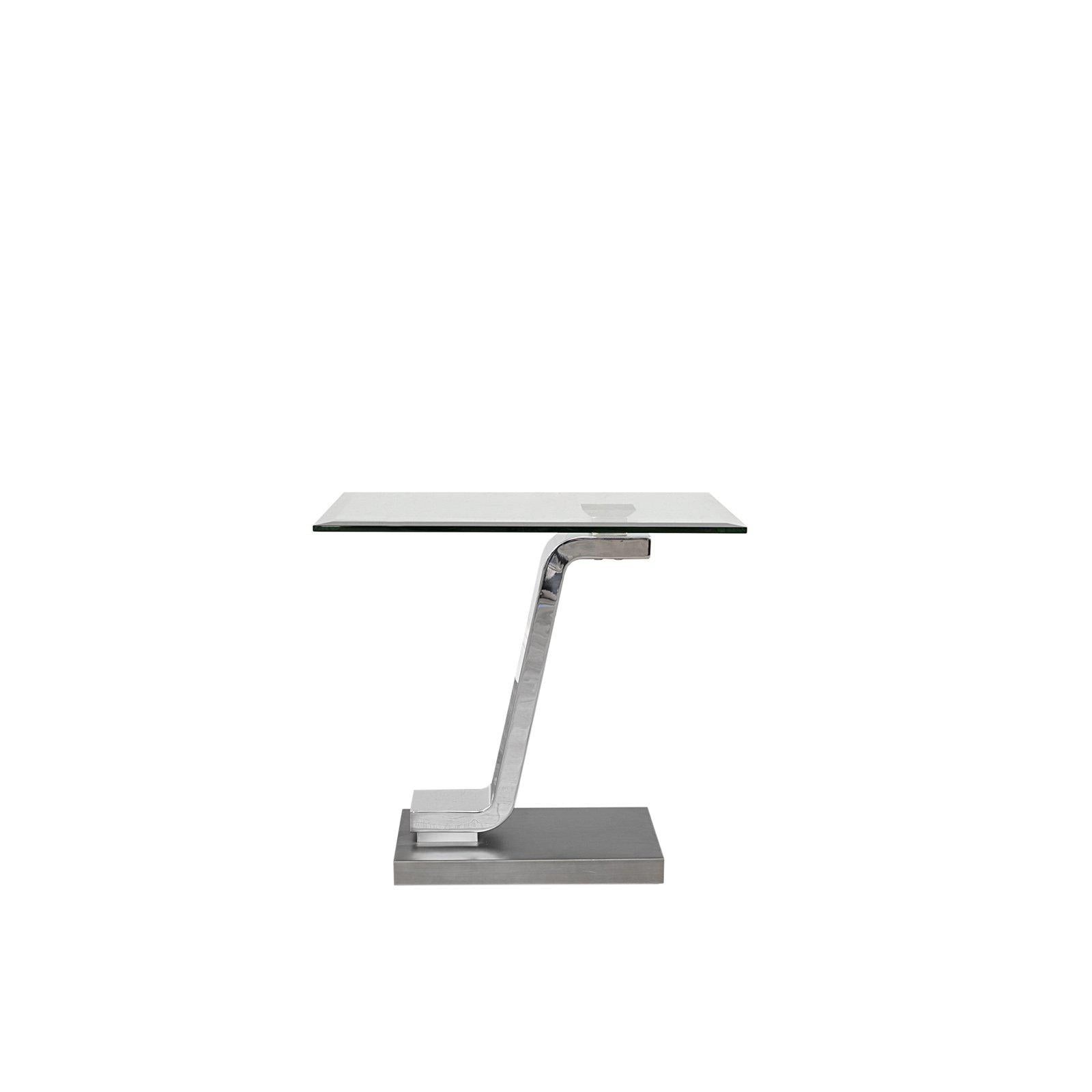 float silver end table