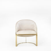 Florence Beige Dining Chair Champagne Gold