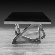 flow glass silver la coffee table