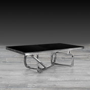 flow glass silver stylish coffee table