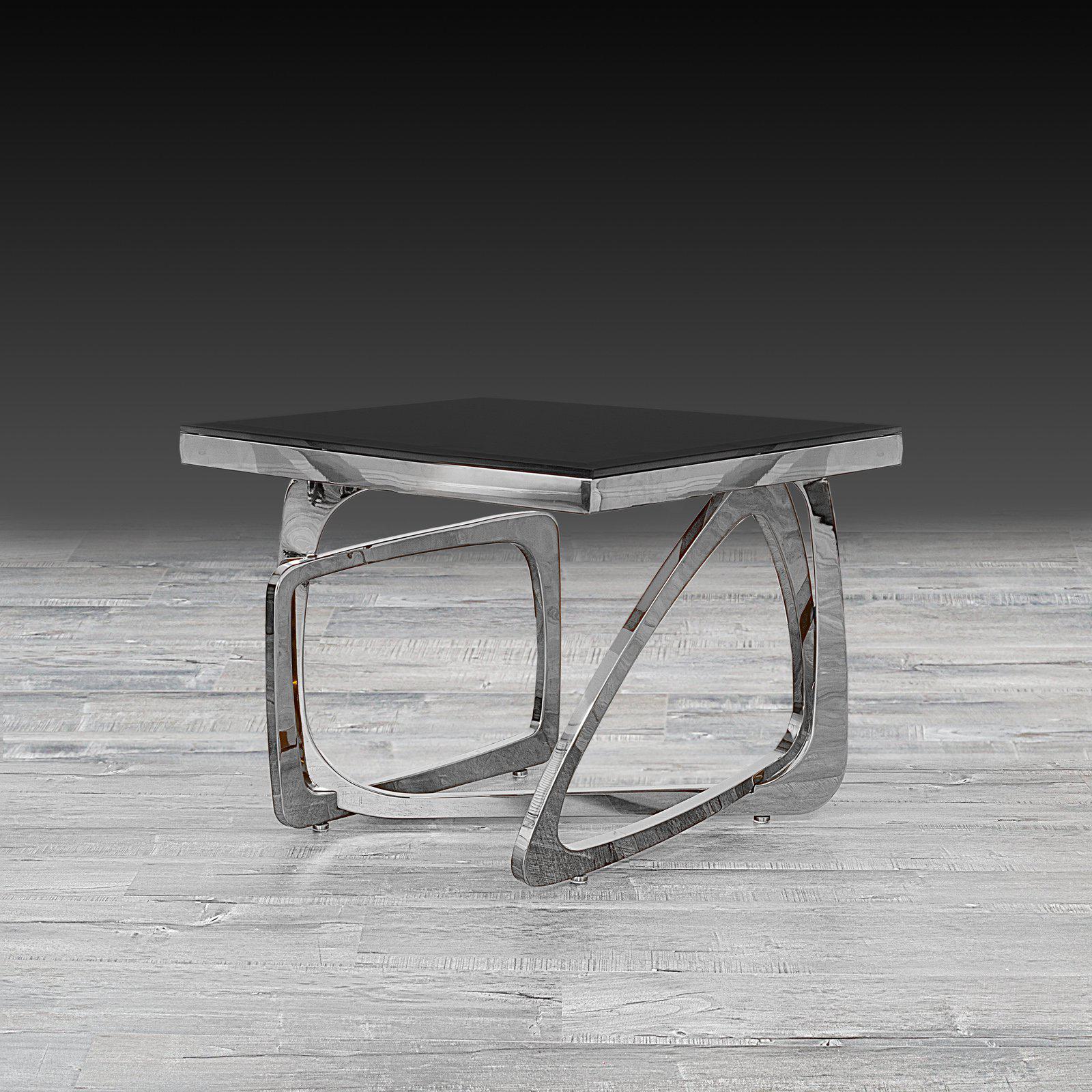 flow glass silver stylish end table