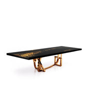 Flow Rose Gold Black Art Top Small Dining Table