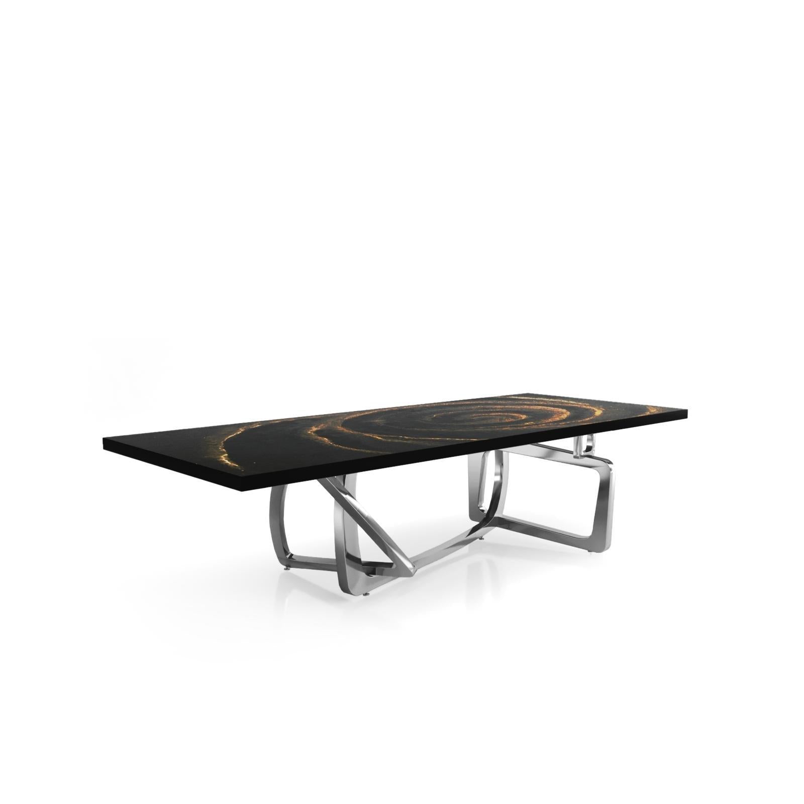 flow silver black fiore small coffee table