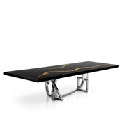 Flow Silver Black Mountain Top Large Dining Table