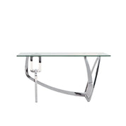 flow silver console table