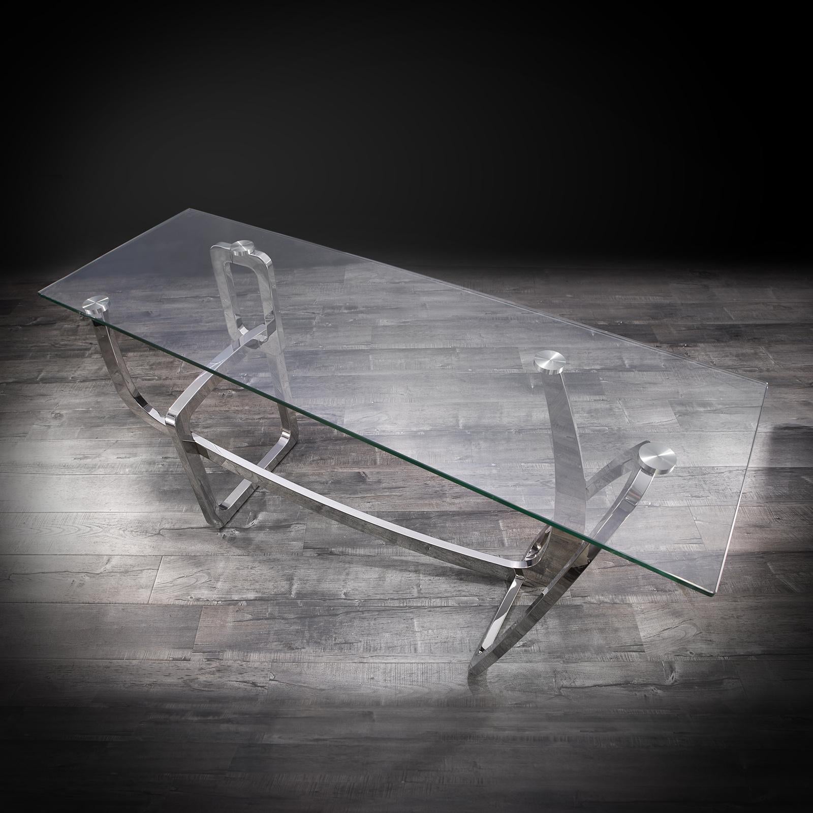 flow silver luxury console table