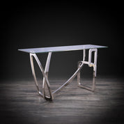 flow silver stylish console table