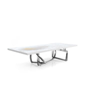 flow silver white art small coffee table