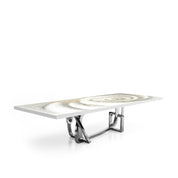 Flow Silver White Fiore Top Small Dining Table