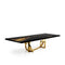 Flow Titanium Gold Black Art Top Small Dining Table