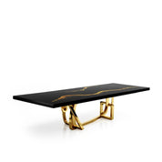 Flow Titanium Gold Black Mountain Top Small Dining Table