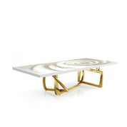 Flow Titanium Gold White Fiore Top Large Coffee Table