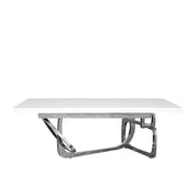 flow white silver coffee table