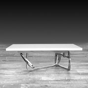 flow white silver modern coffee table