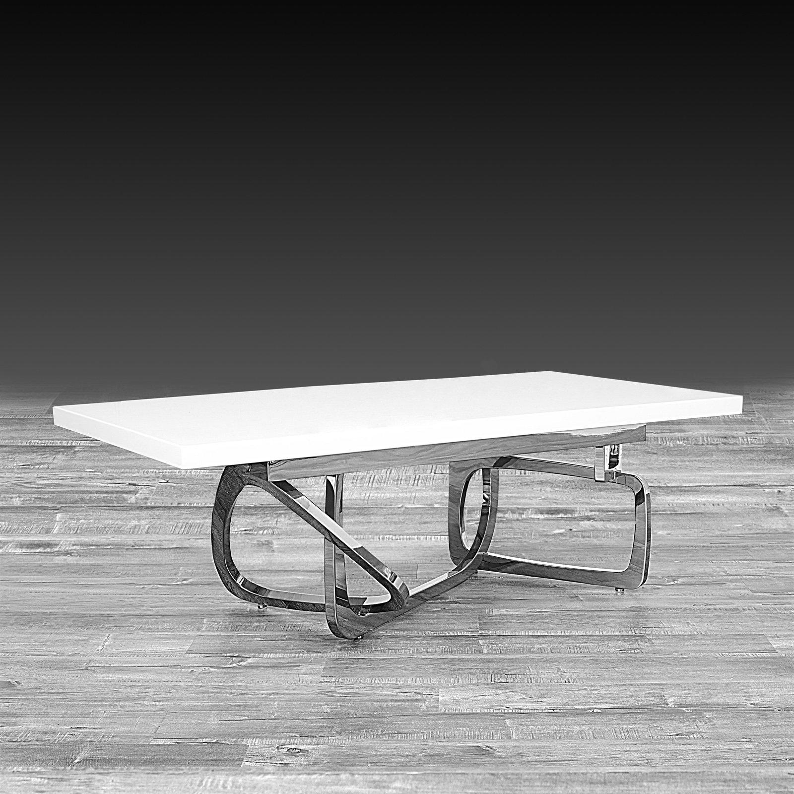 flow white silver stylish coffee table