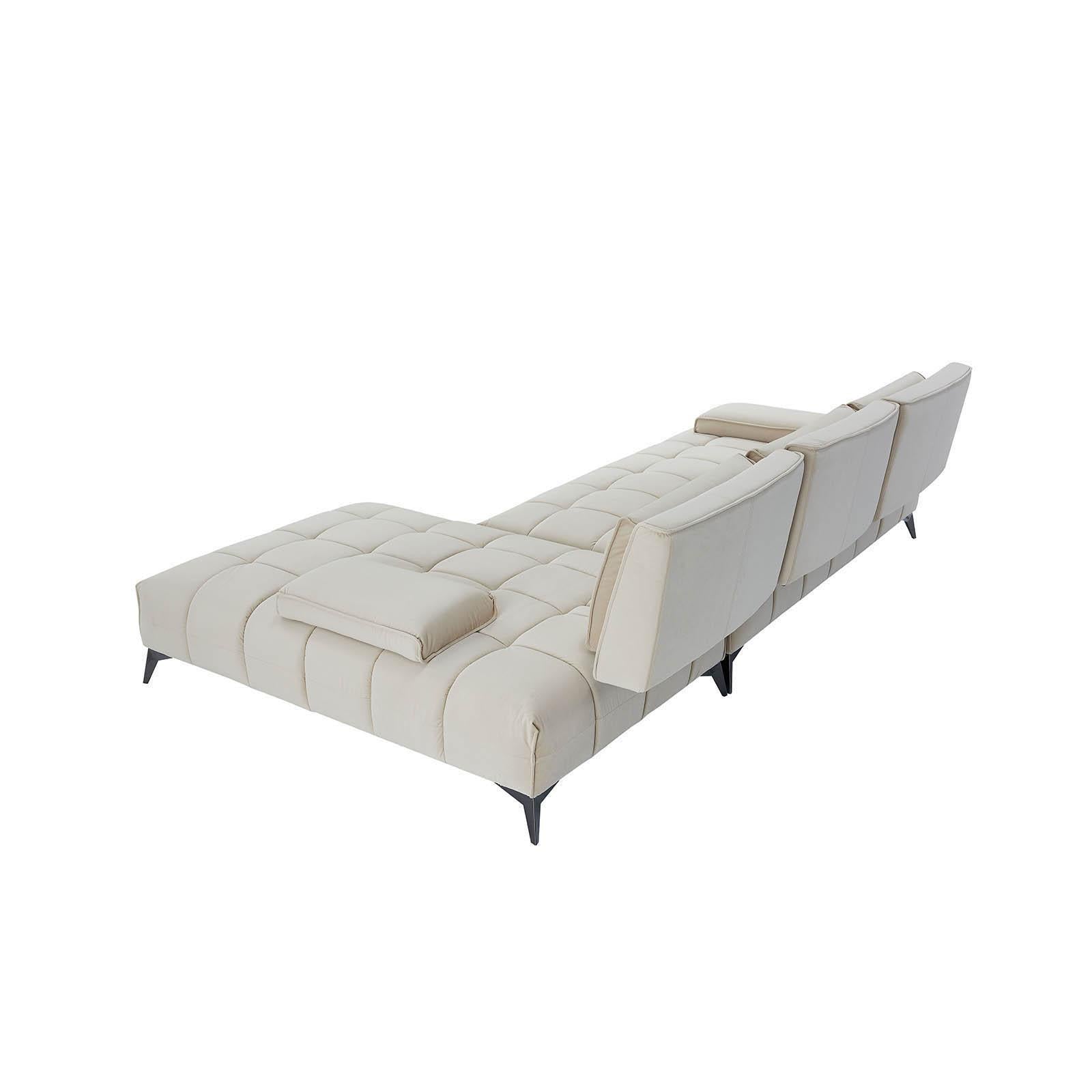 francesco bl left sofa chaise beige luxury 7 sectional