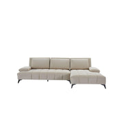 Francesco Beige LAF Sofa chaise Sectional With Black Base