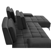 francesco bl left sofa chaise black luxury 8 sectional