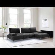 francesco bl left sofa chaise black luxury sectional