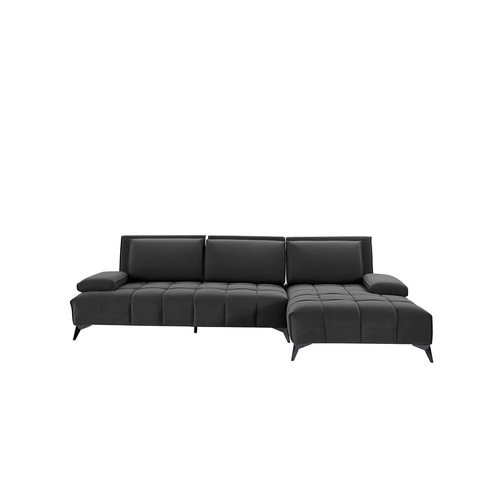 Francesco Black LAF Sofa chaise Sectional With Black Base