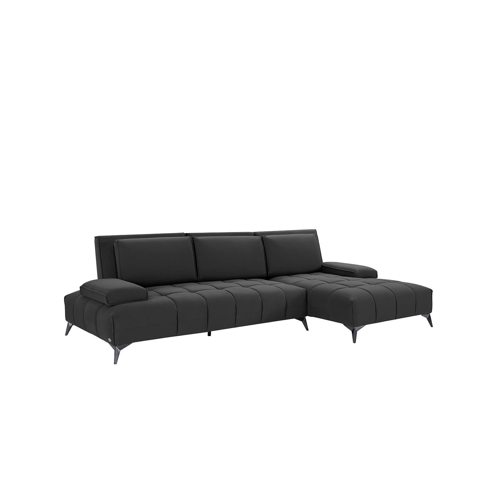 francesco bl left sofa chaise black stylish 7 sectional