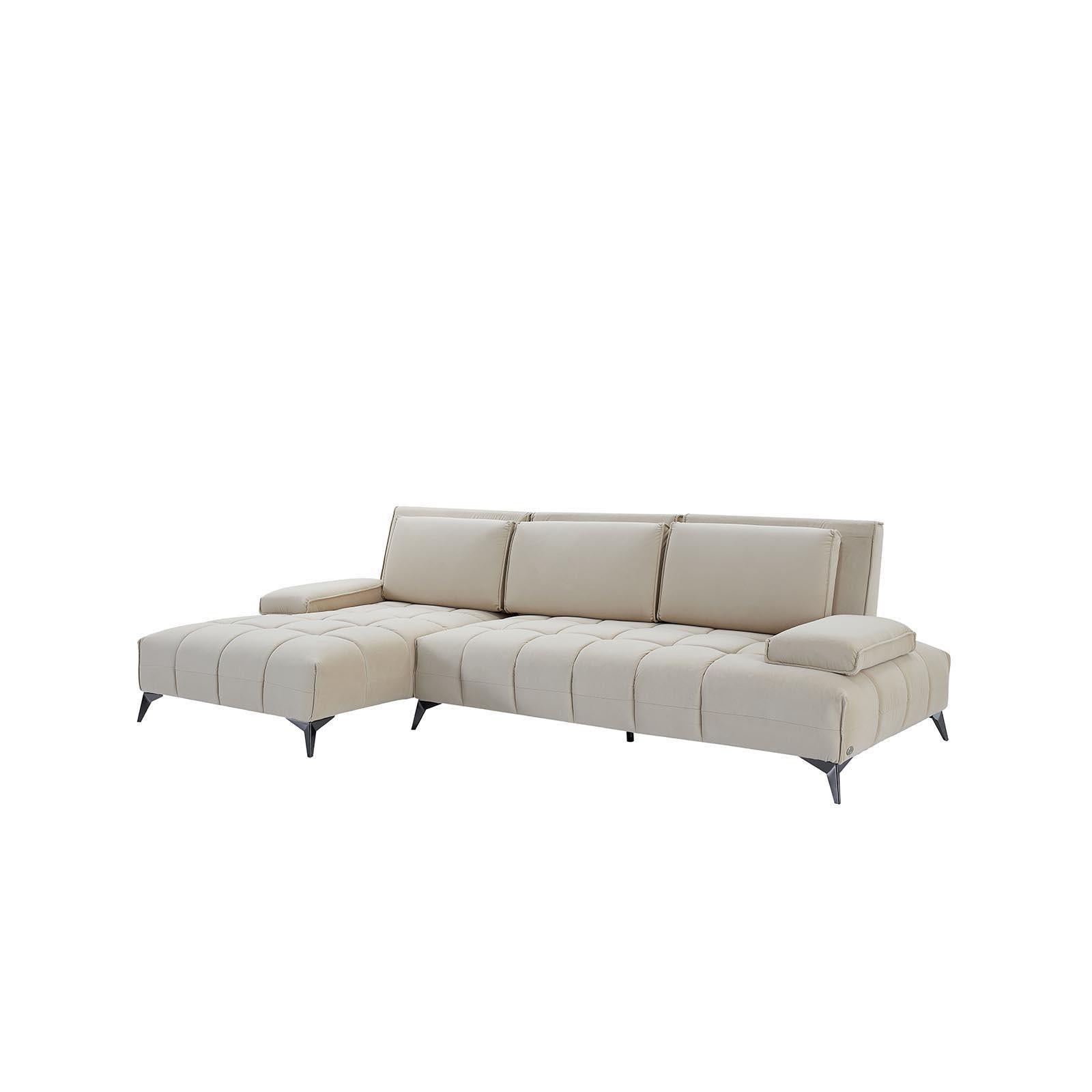 francesco bl right sofa chaise beige stylish 7 sectional