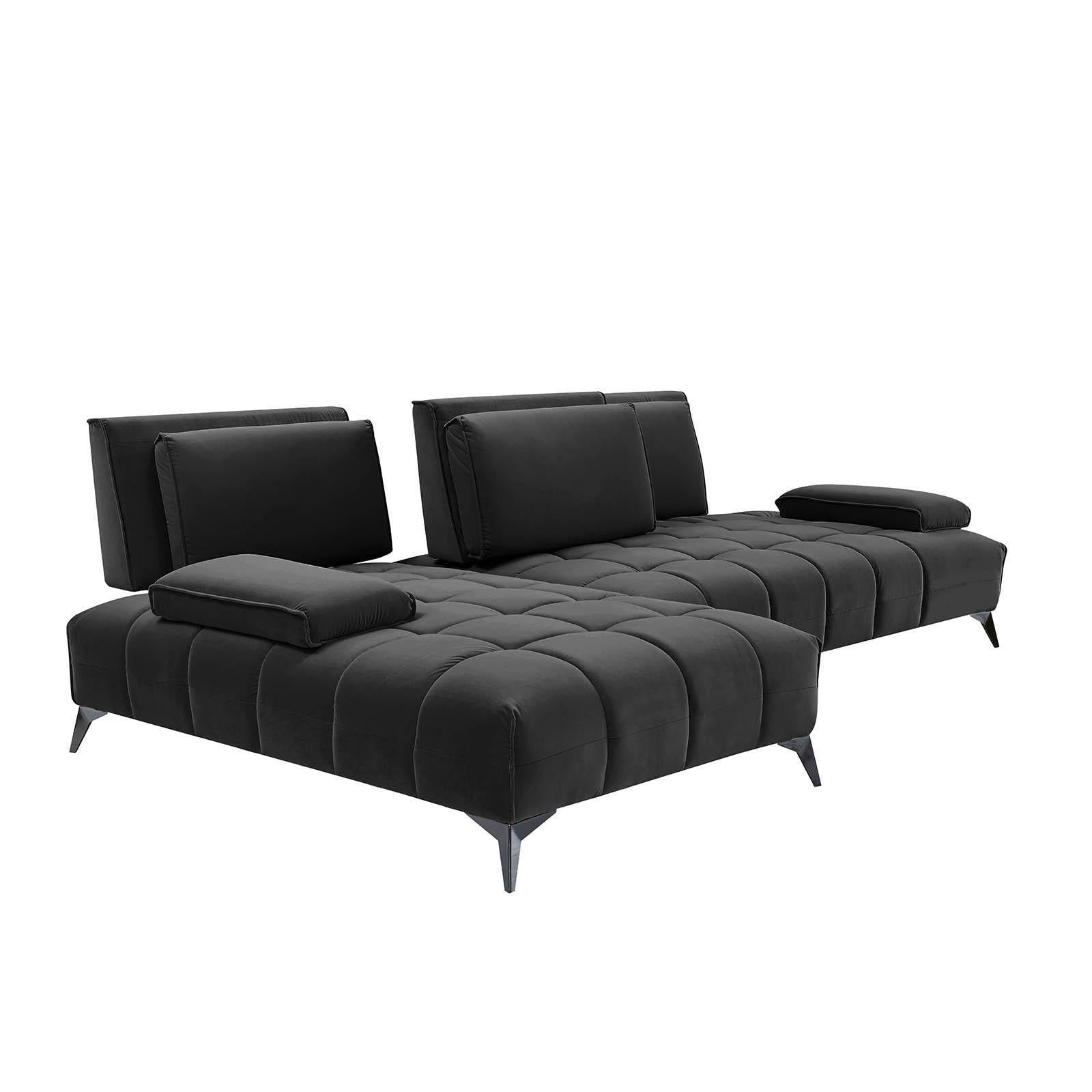 francesco bl right sofa chaise black allamoda 7 sectional