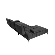 francesco bl right sofa chaise black luxury 7 sectional