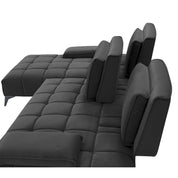 francesco bl right sofa chaise black luxury 8 sectional