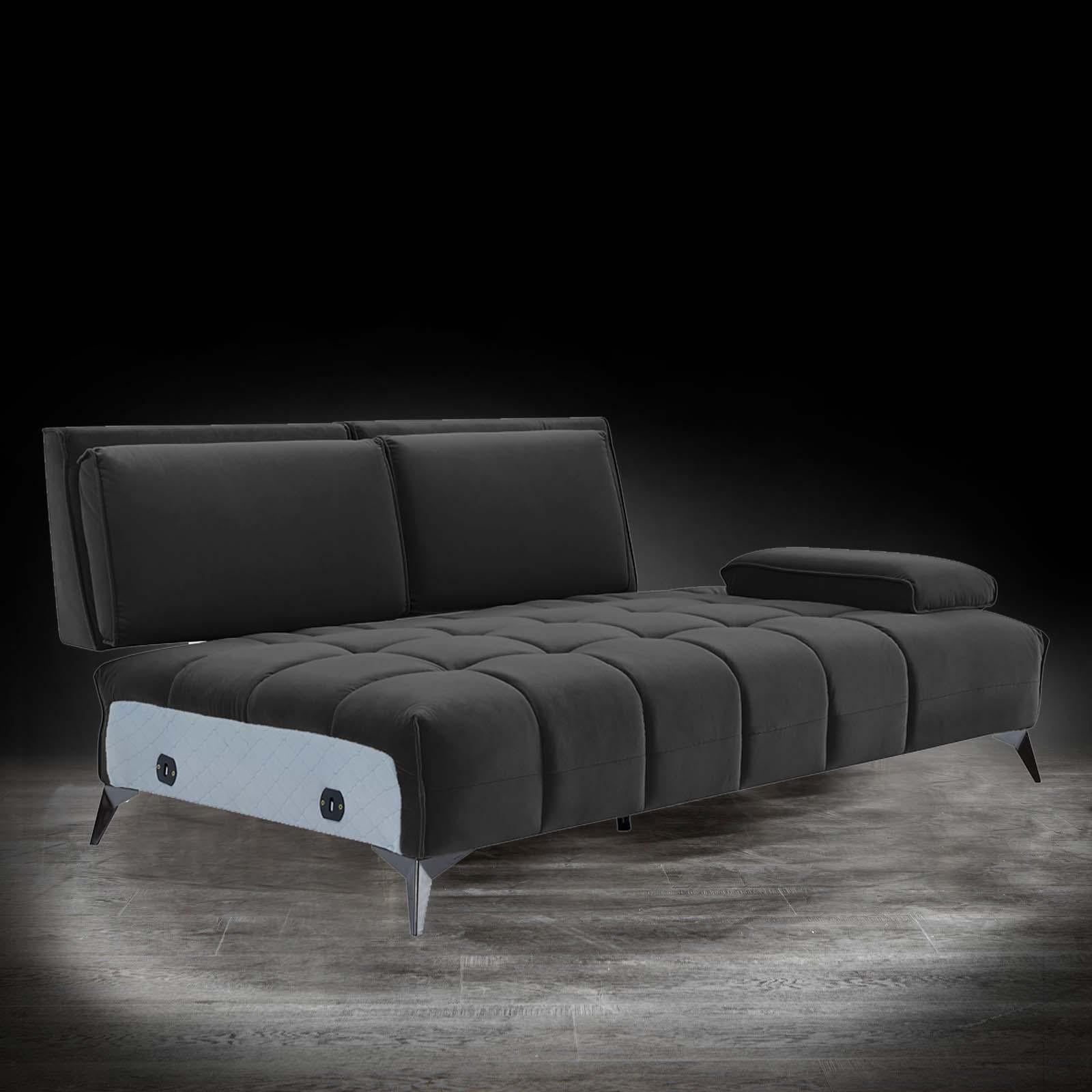 francesco bl right sofa chaise black modern sectional