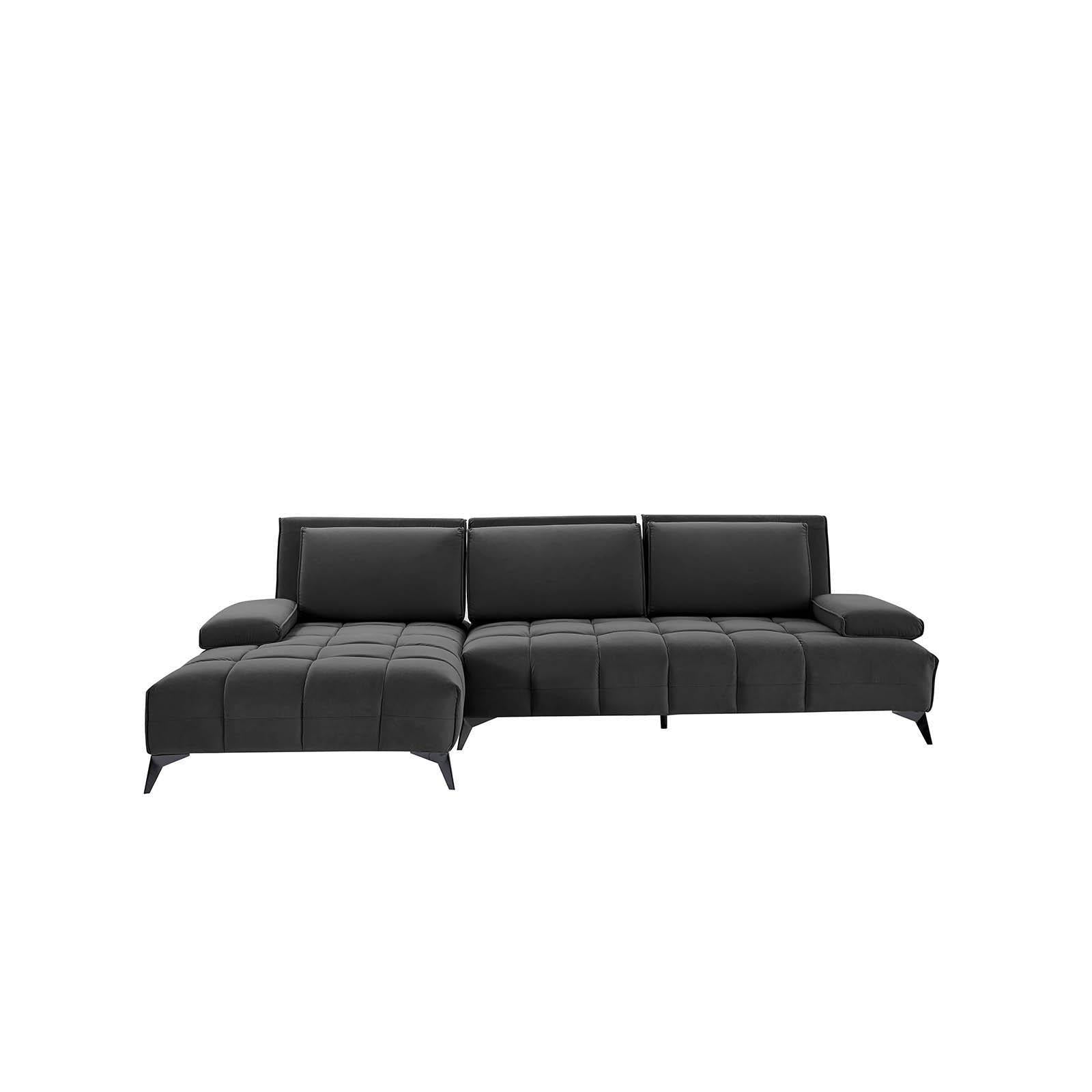 Francesco Black RAF Sofa chaise Sectional With Black Base