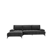 Francesco Black RAF Sofa chaise Sectional With Black Base