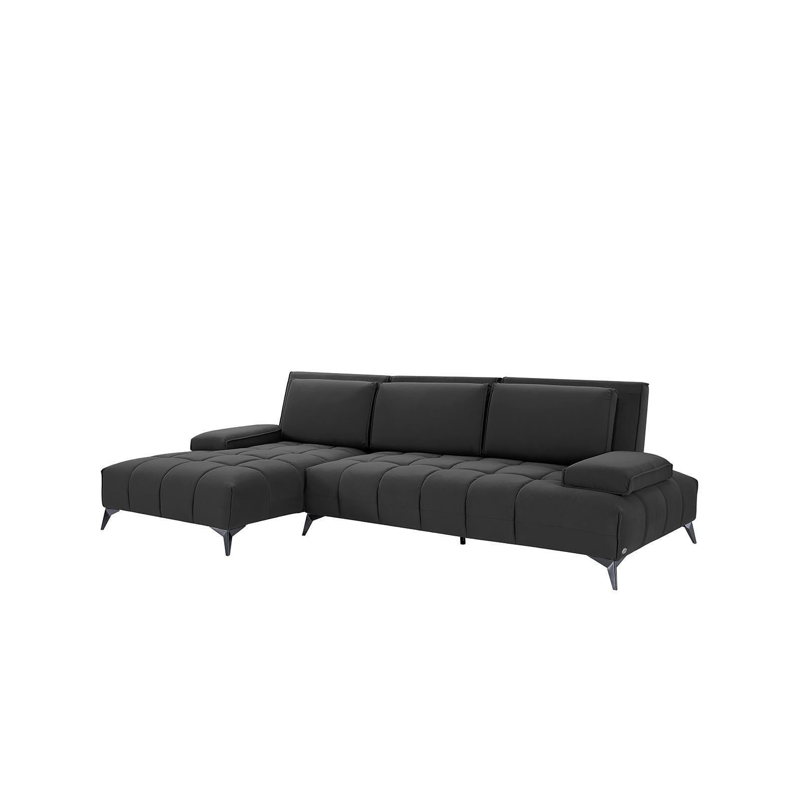 francesco bl right sofa chaise black stylish 7 sectional