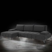 francesco bl right sofa chaise black stylish sectional