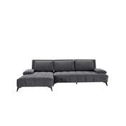 Francesco Dark Gray RAF Sofa chaise Sectional With Black Base