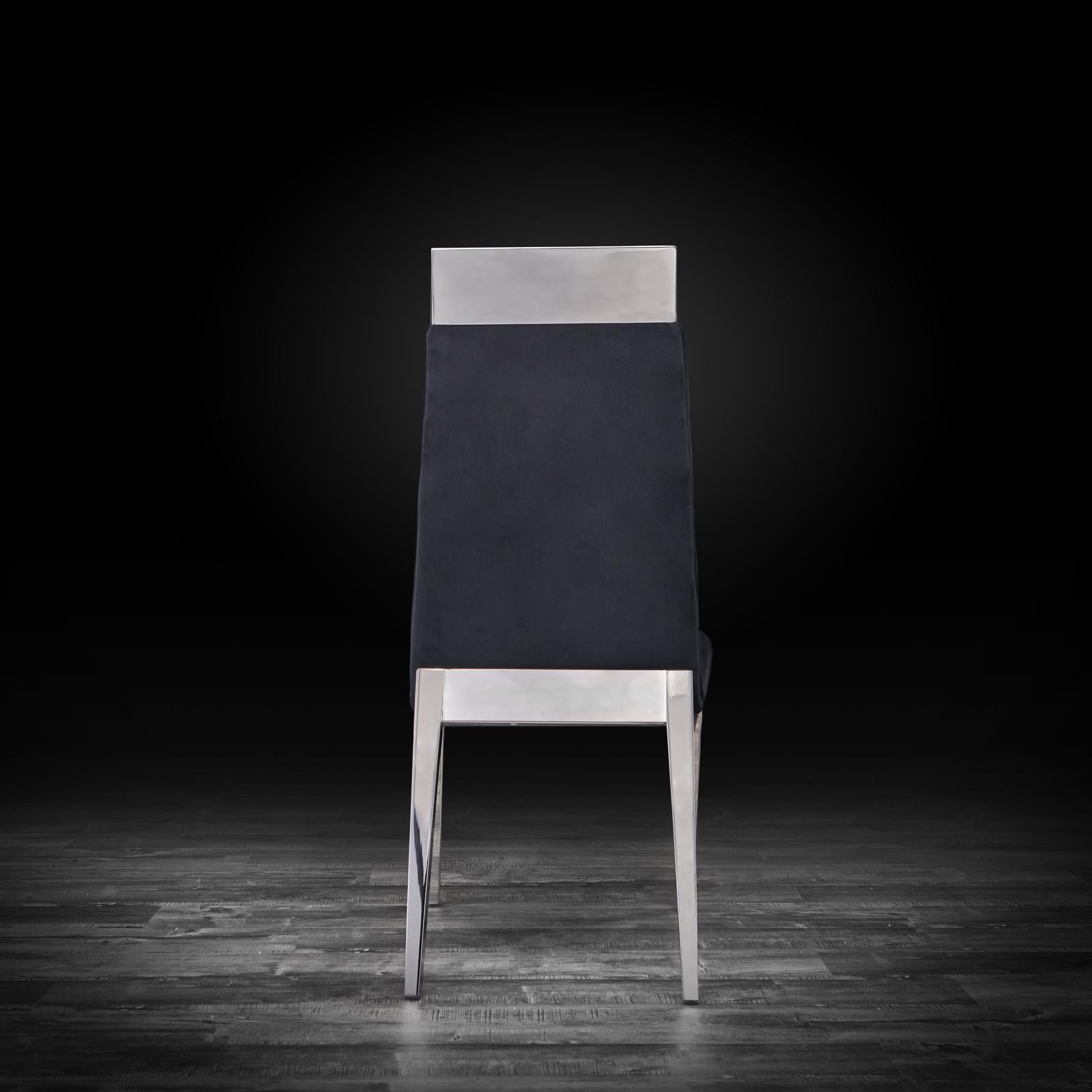 gianna silver black luxury dining chair