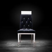 gianna silver black modern dining chair