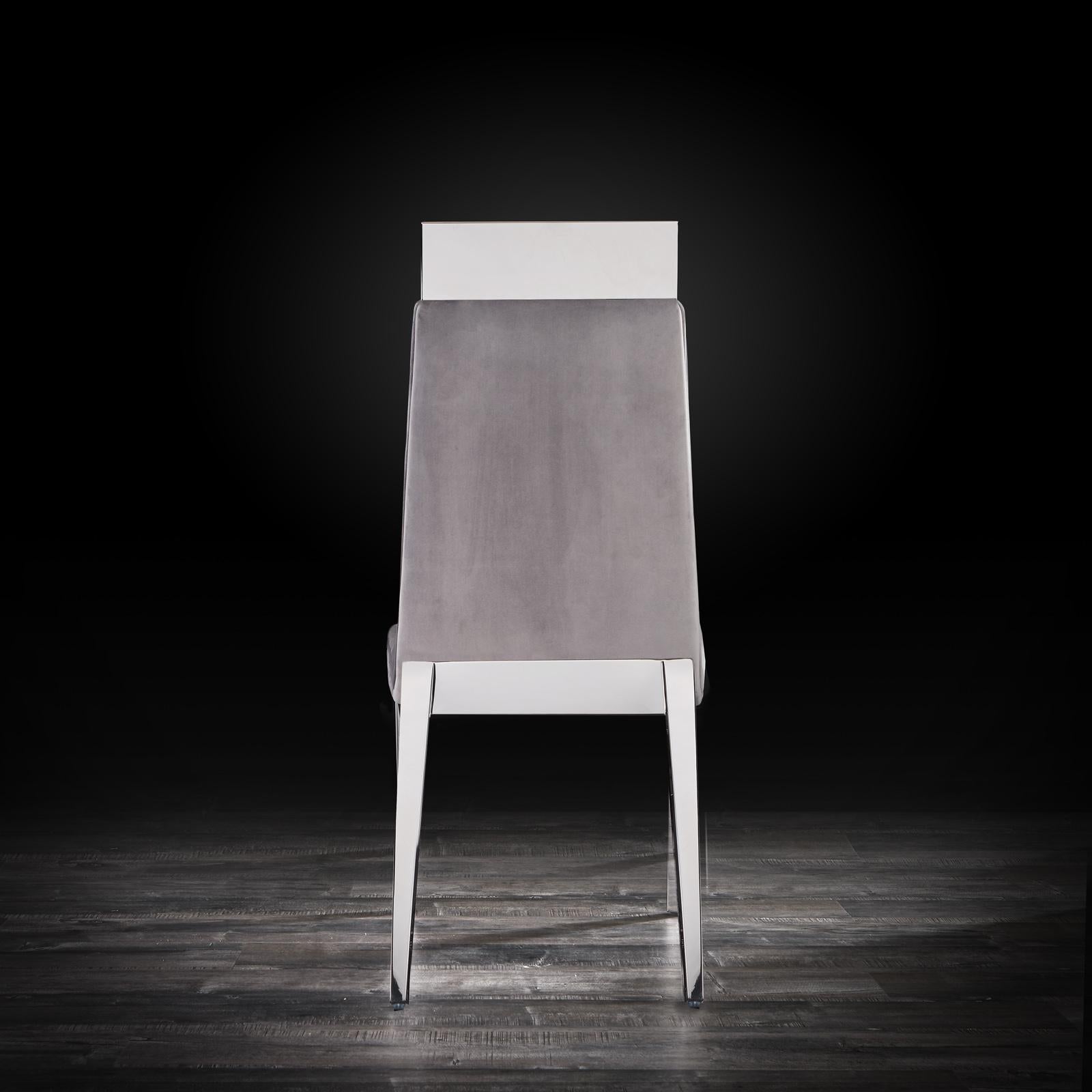 gianna silver gray luxury dining chair