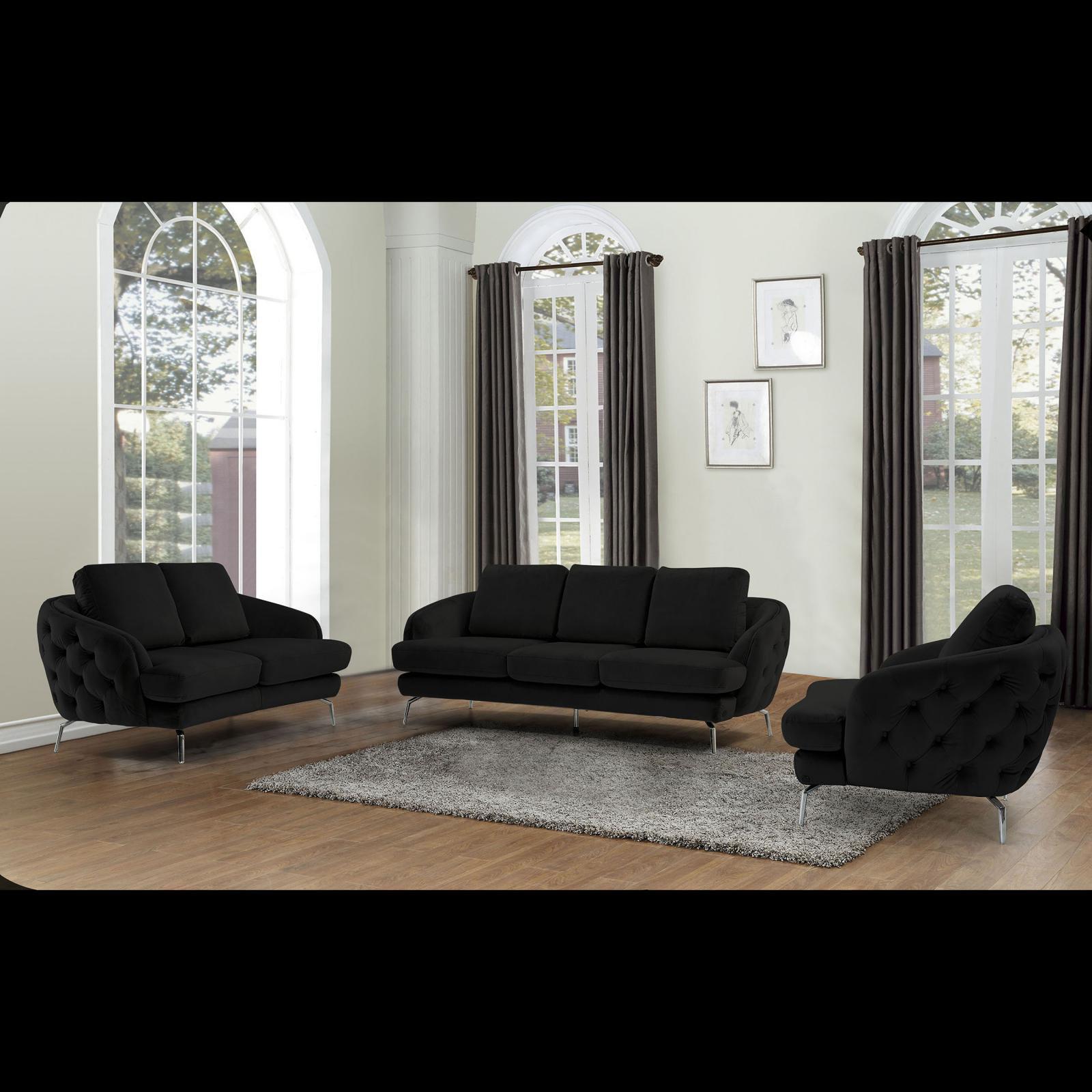 giulia black lifestyle luxury 1 sofa set