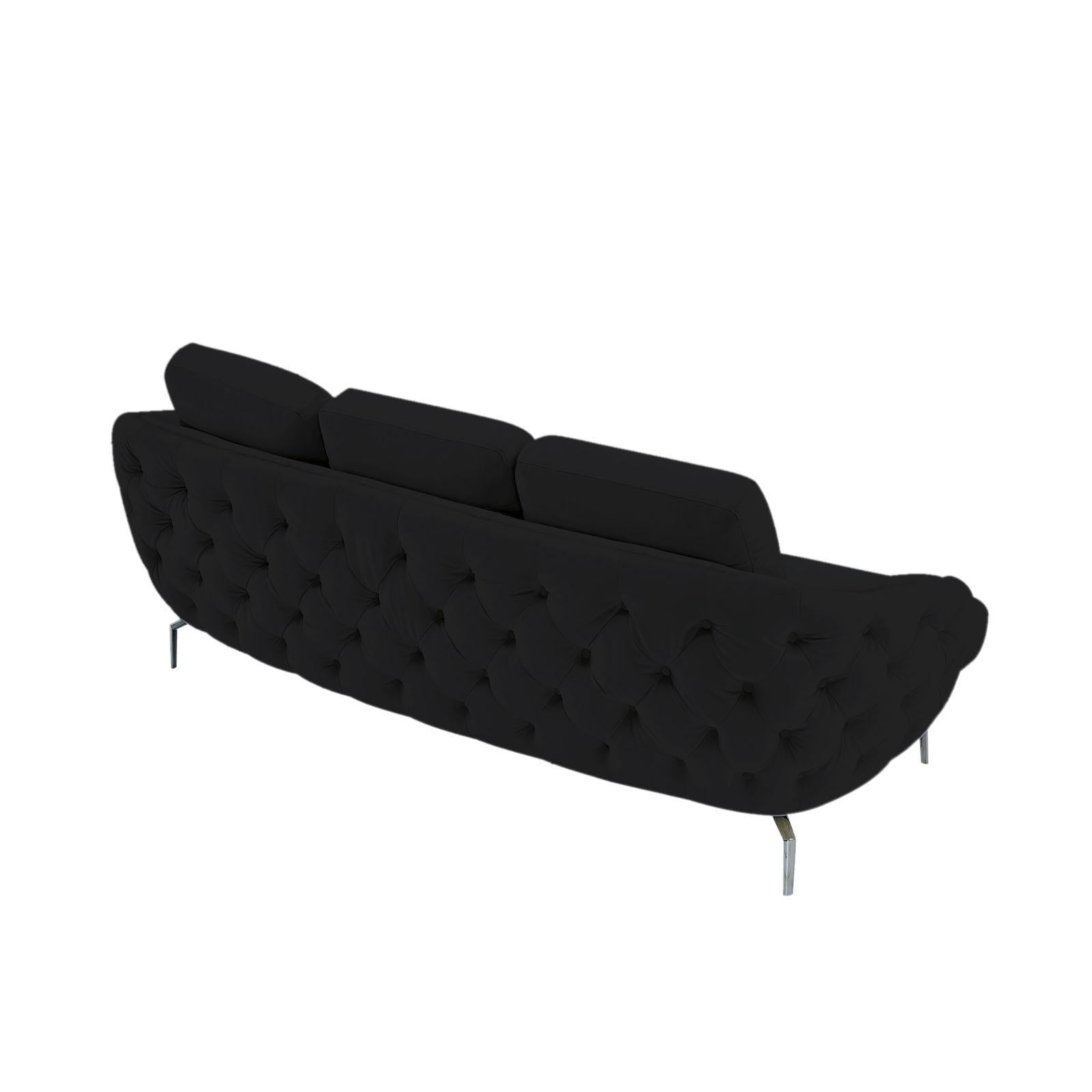 giulia chaise ss black luxury 7 sofa set