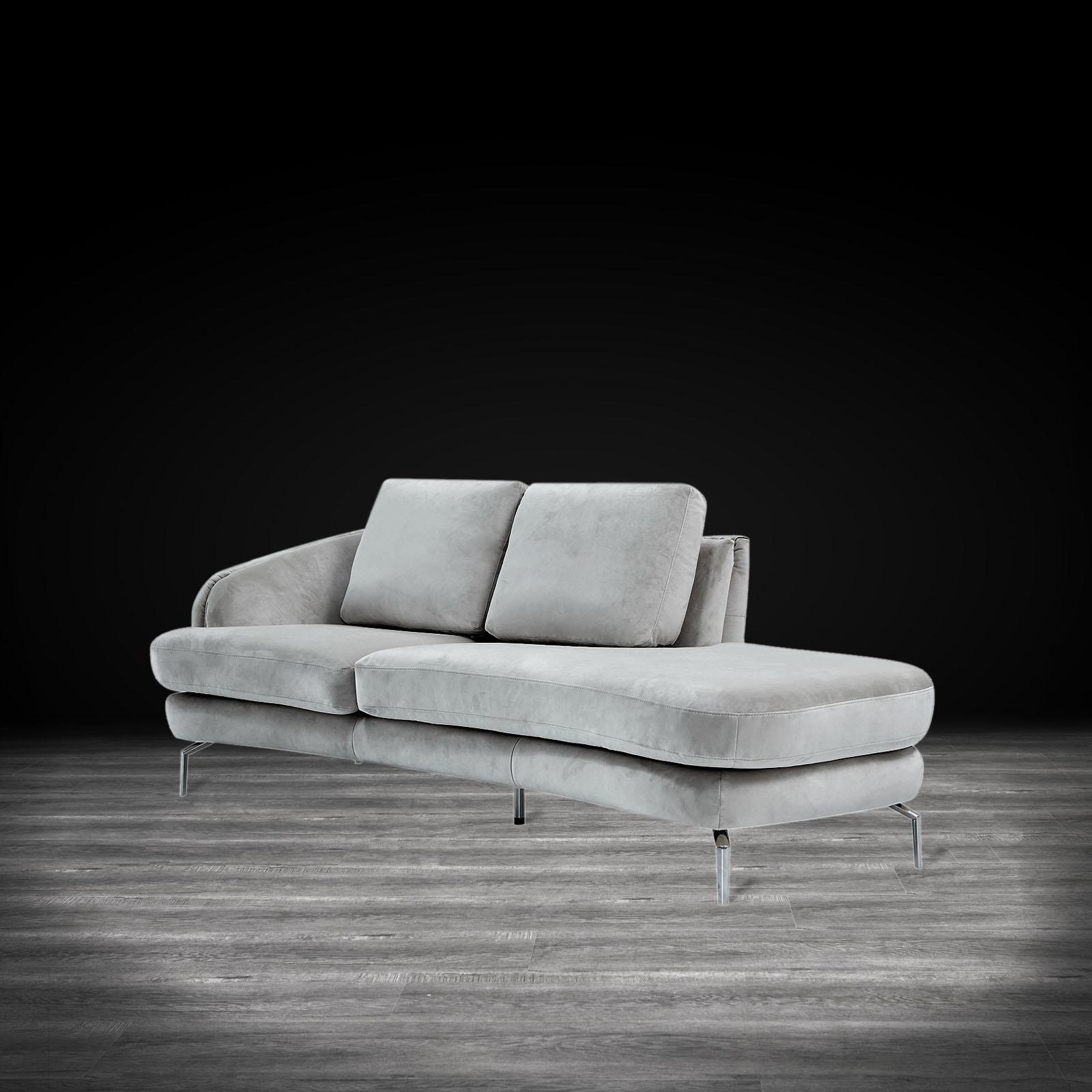 giulia chaise ss light gray luxury sofa set