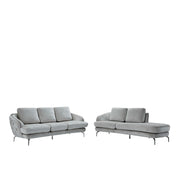 giulia chaise ss light gray sofa set