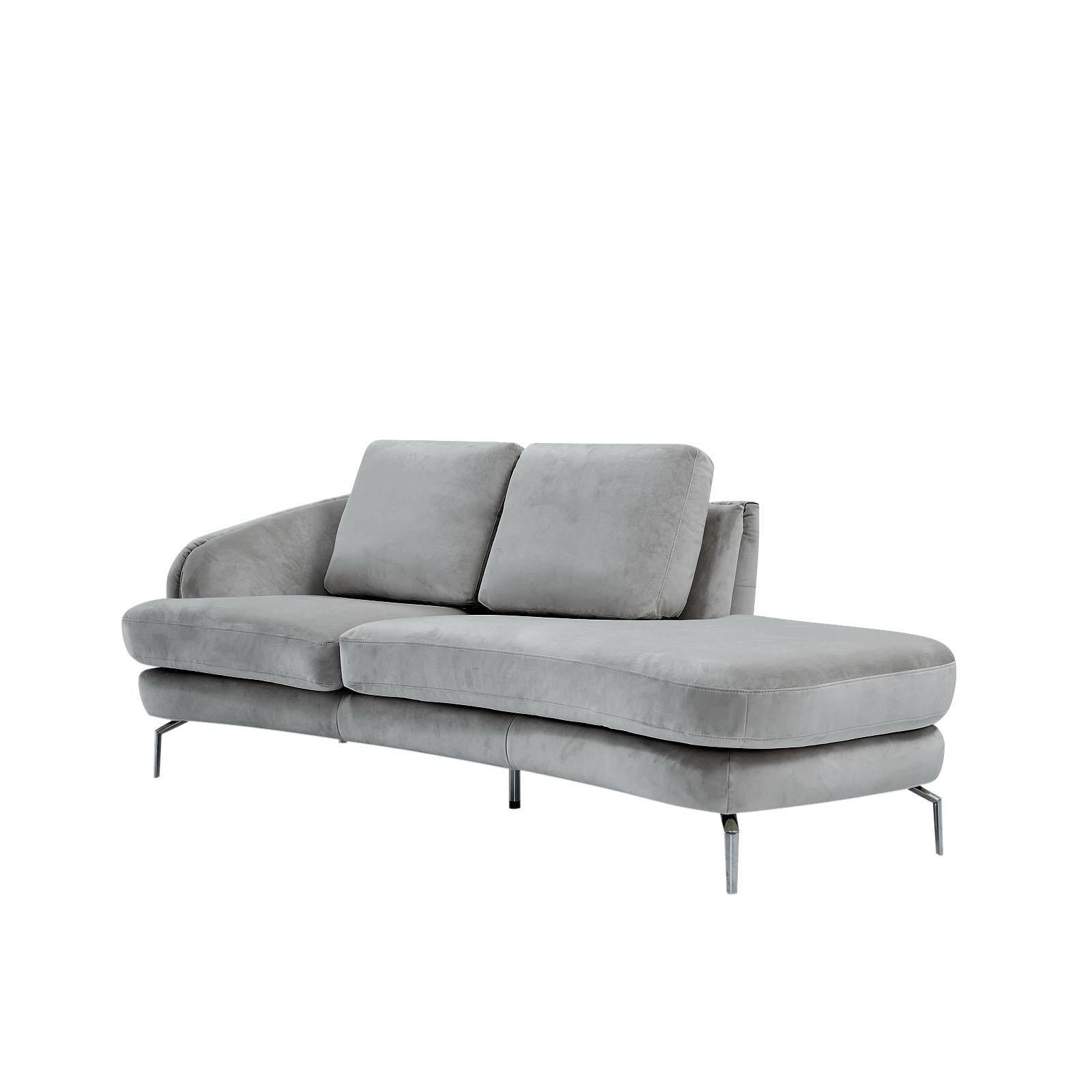 giulia chaise ss light gray stylish 8 sofa set