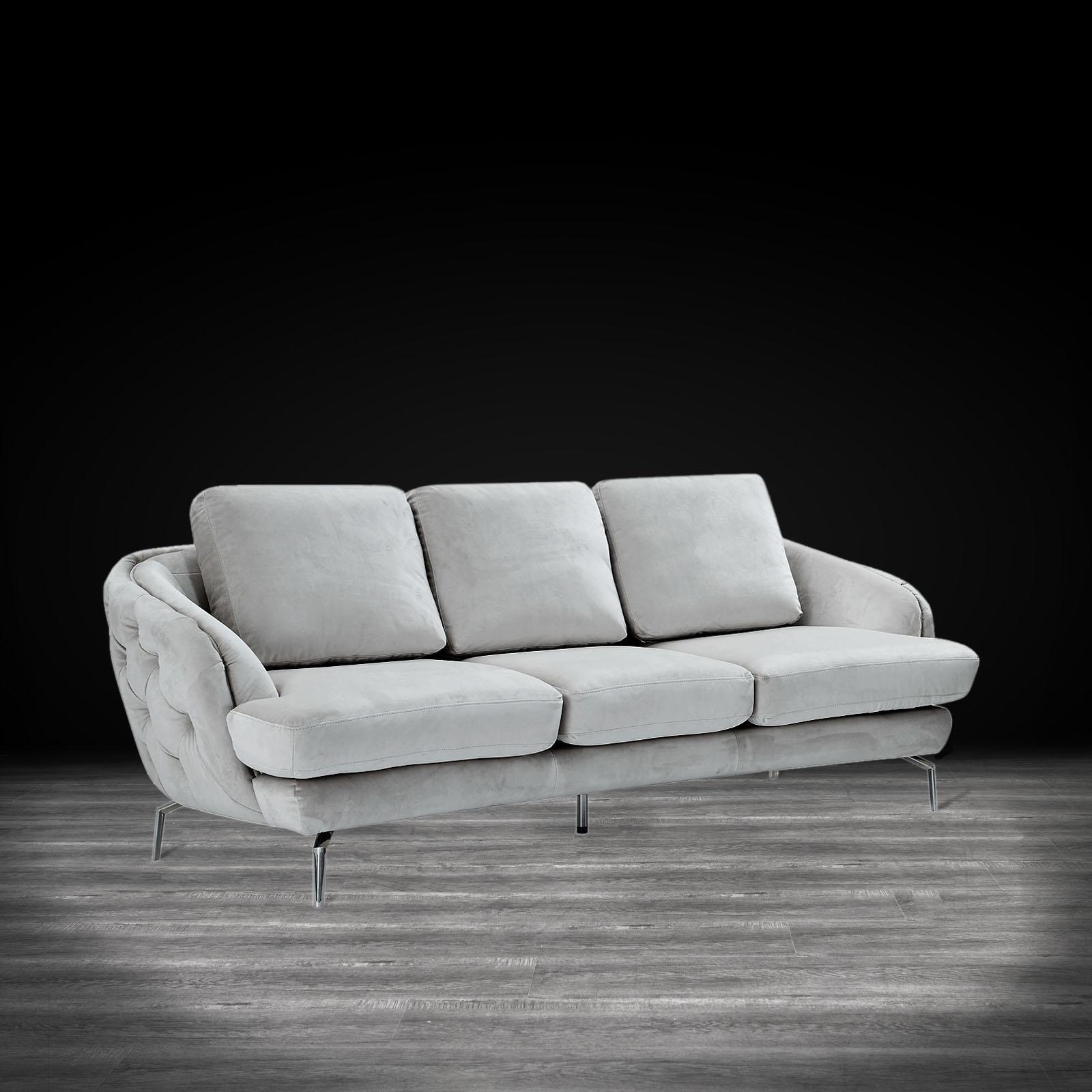 giulia chaise ss light gray stylish sofa set