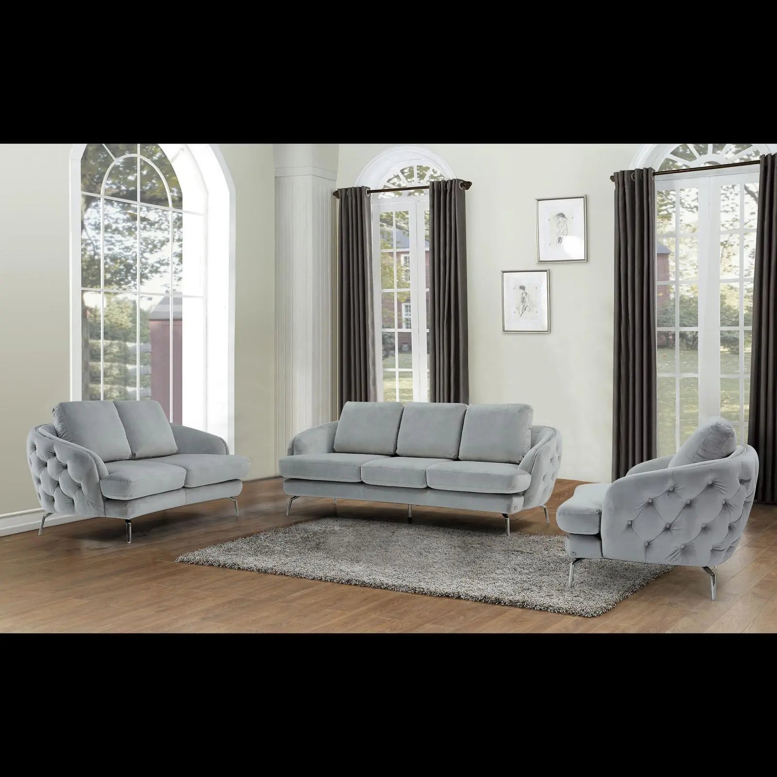 giulia light gray lifestyle luxury 1 sofa set