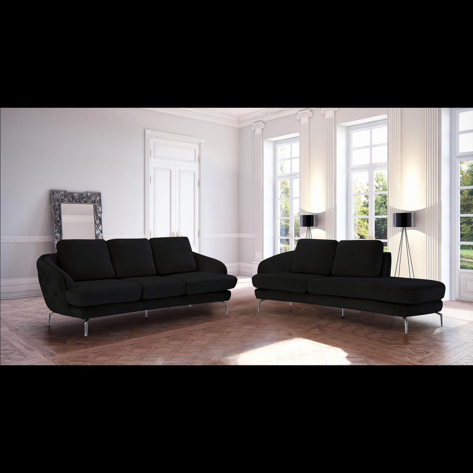 giulia sofa chaise black lifestyle luxury 1 sofa set