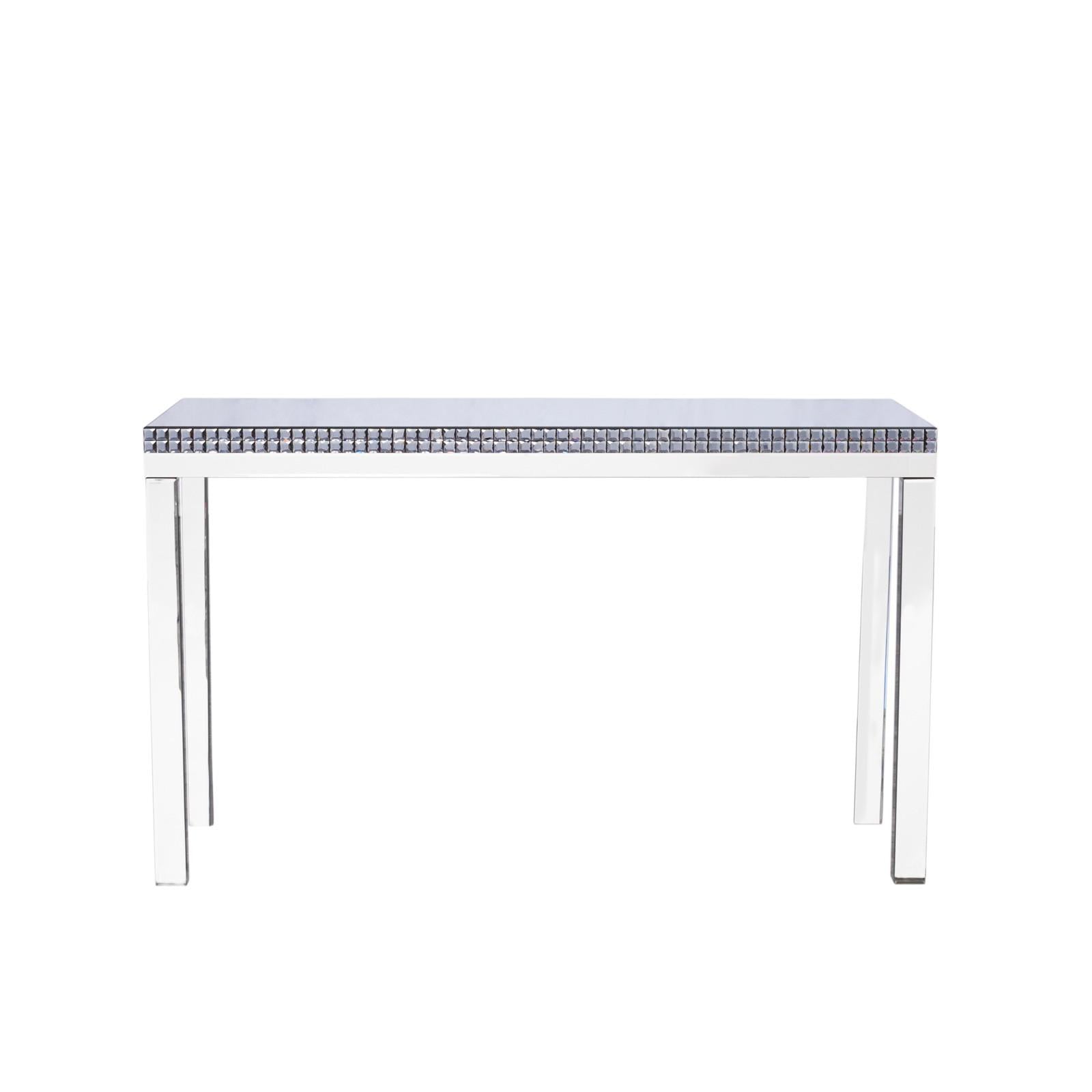 glam mirrored console table