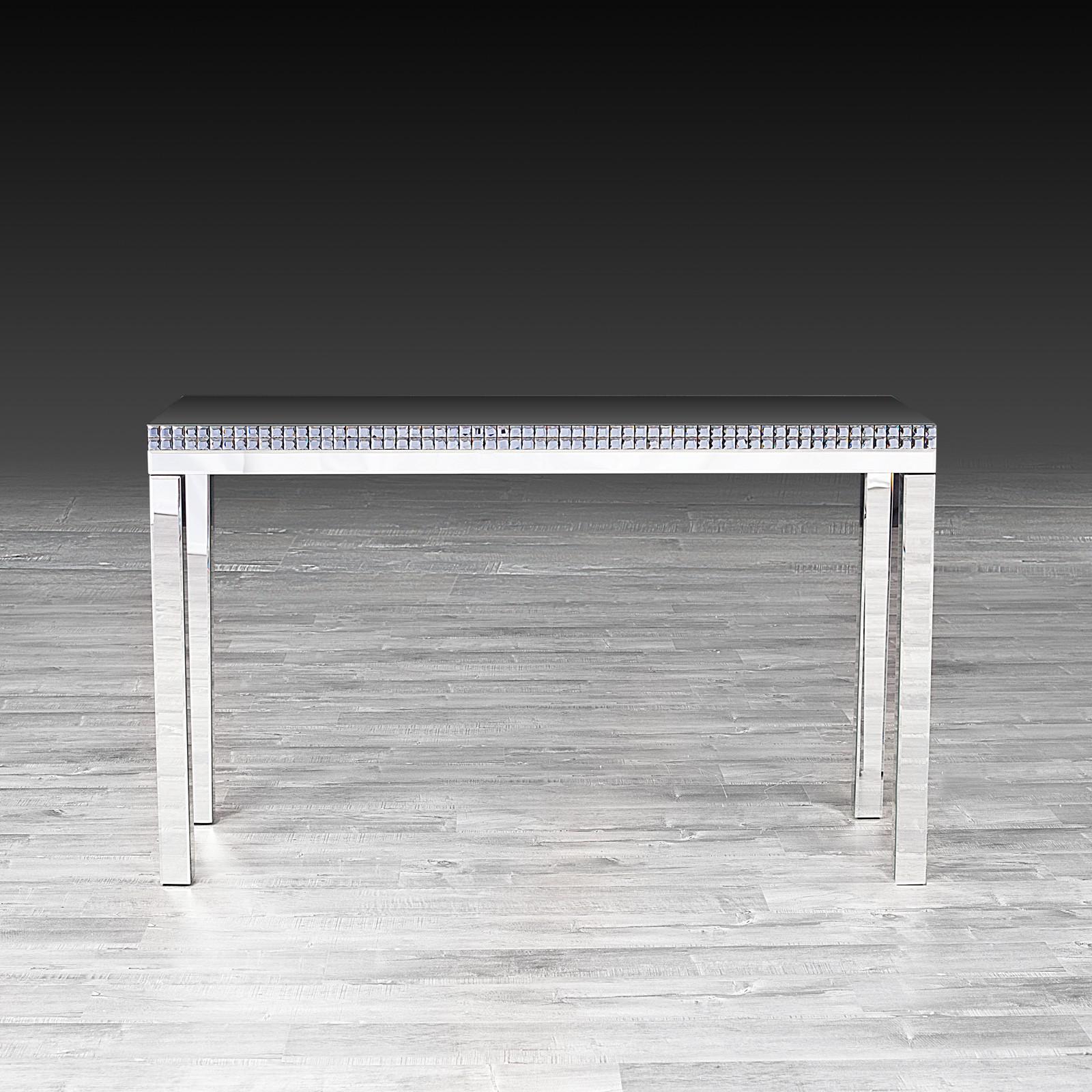 glam mirrored modern console table