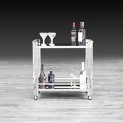 iceland silver modern bar cart